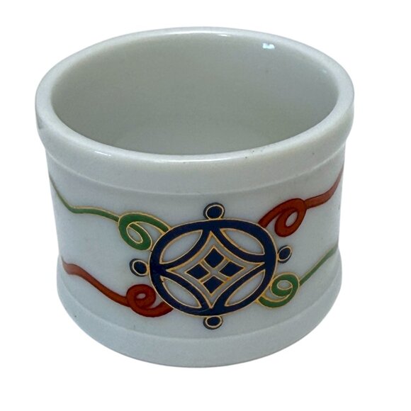 Vintage Vera Neumann Napkin Rings Set of 4 Elegant Scroll White Ceramic - Picture 6 of 9